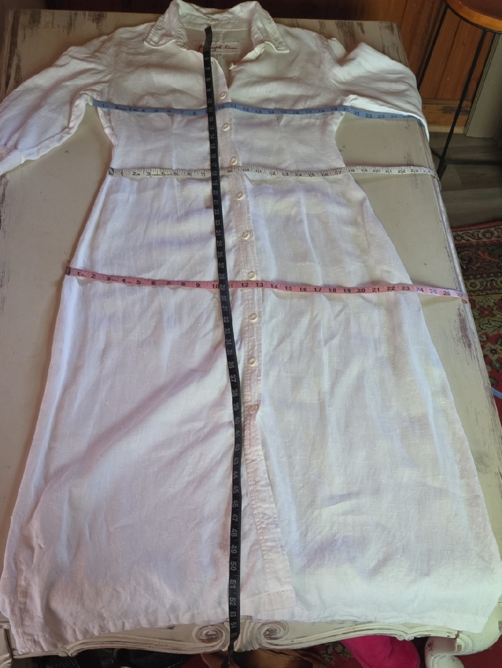 For Joseph Off White Linen Maxi Shirt Dress Size Medium - Picture 7 of 12